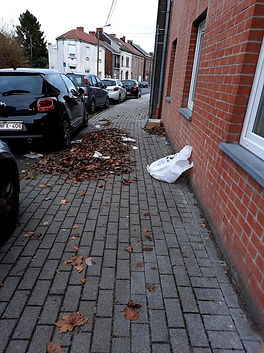 La rue est sale avant le passage d'Alex 