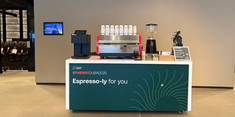 Corporate coffee station setup by Simply Custom Barista at Dubai conference