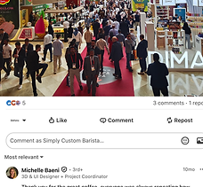 Simply Custom barista - Customer Linkedin Post Comment