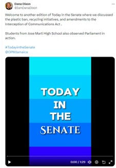 screenshot of a video from Senator Morris Dixon