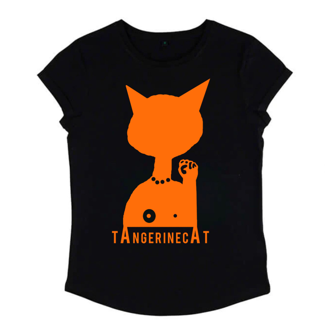 Women's Black tAngerinecAt Logo T-Shirt