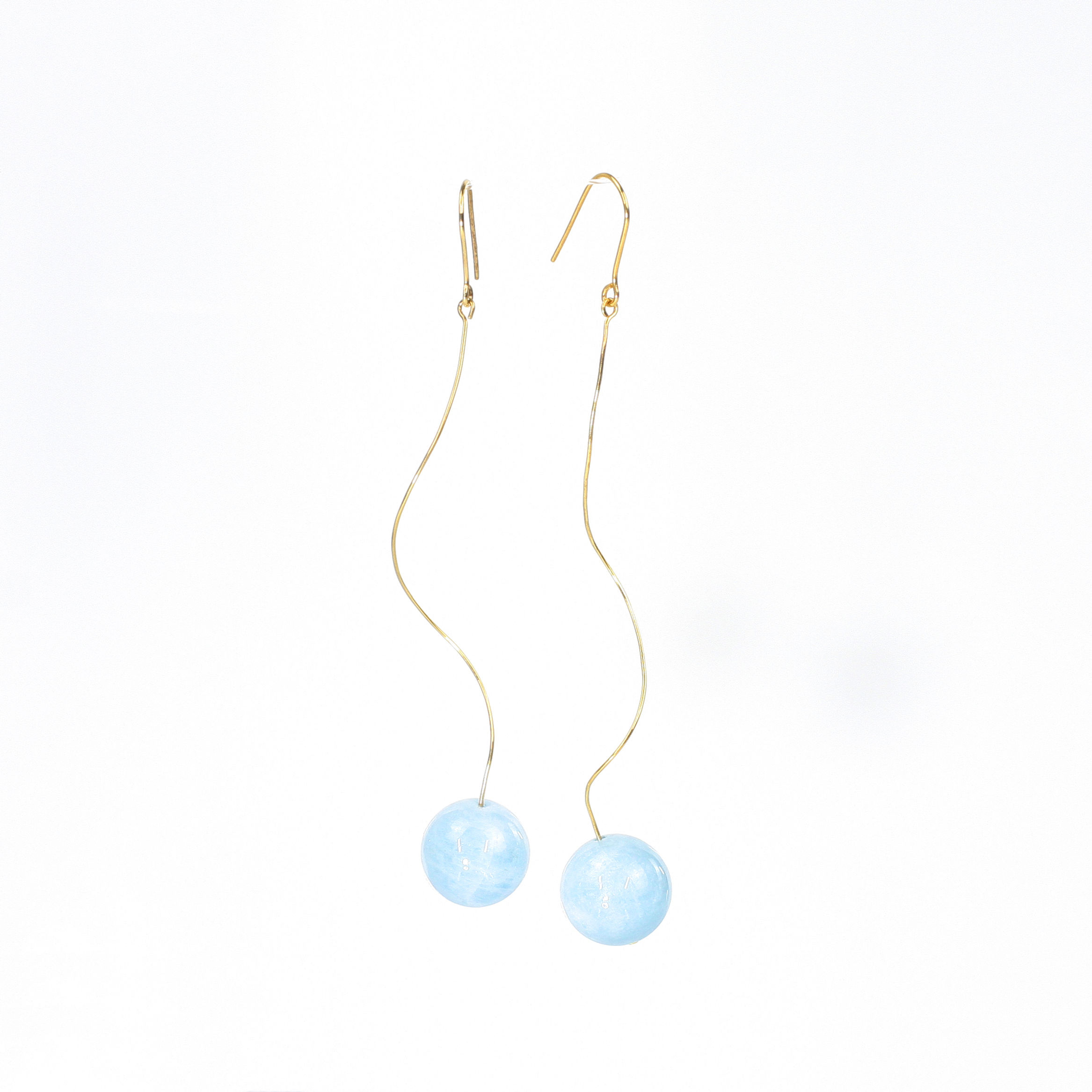 LOLLIPOP aquamarine 10K gold earrings