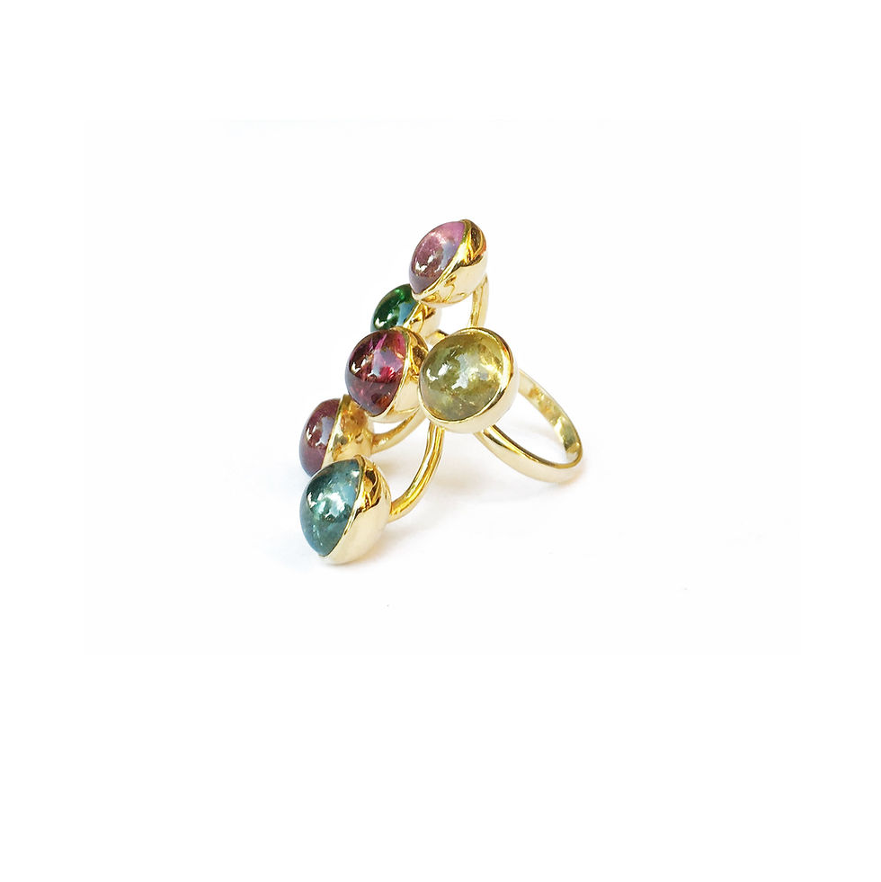 Thumbnail: LEONIE multicolor tourmaline 10K gold ring