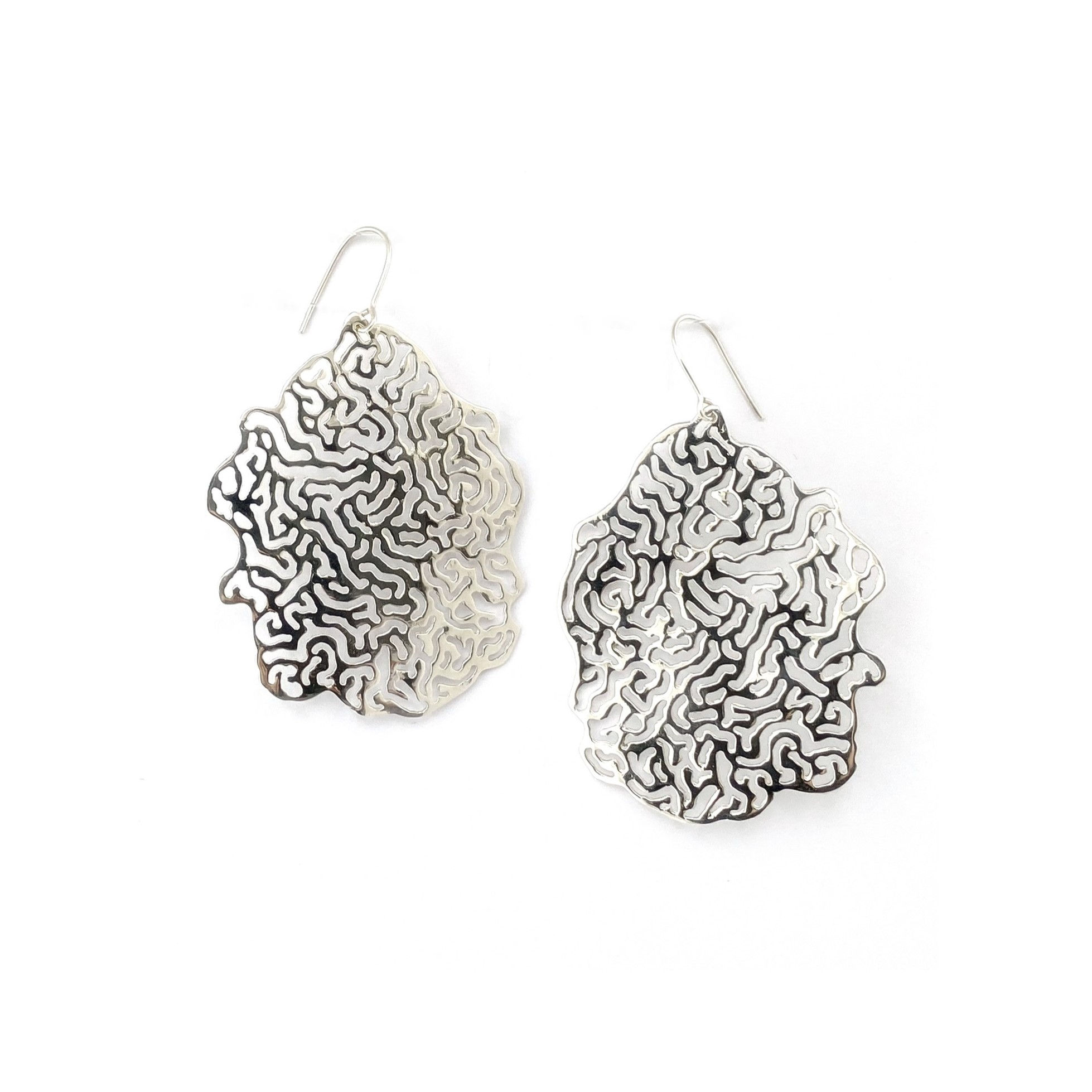 BRAIN CORAL Silver Earrings