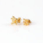 Thumbnail: ROCIO TINY 10K gold asymmetrical earrings with diamond