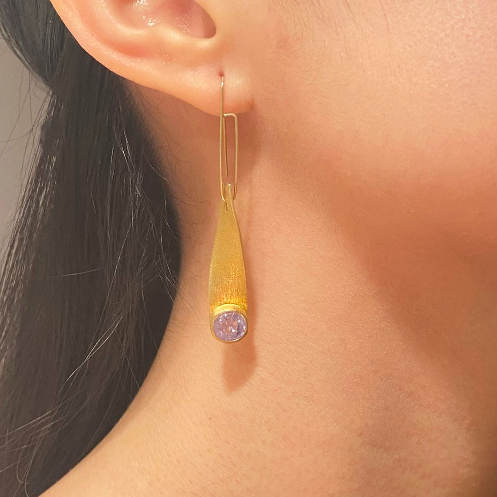 Thumbnail: SKYLINE SINGLE blue spinel silver earrings