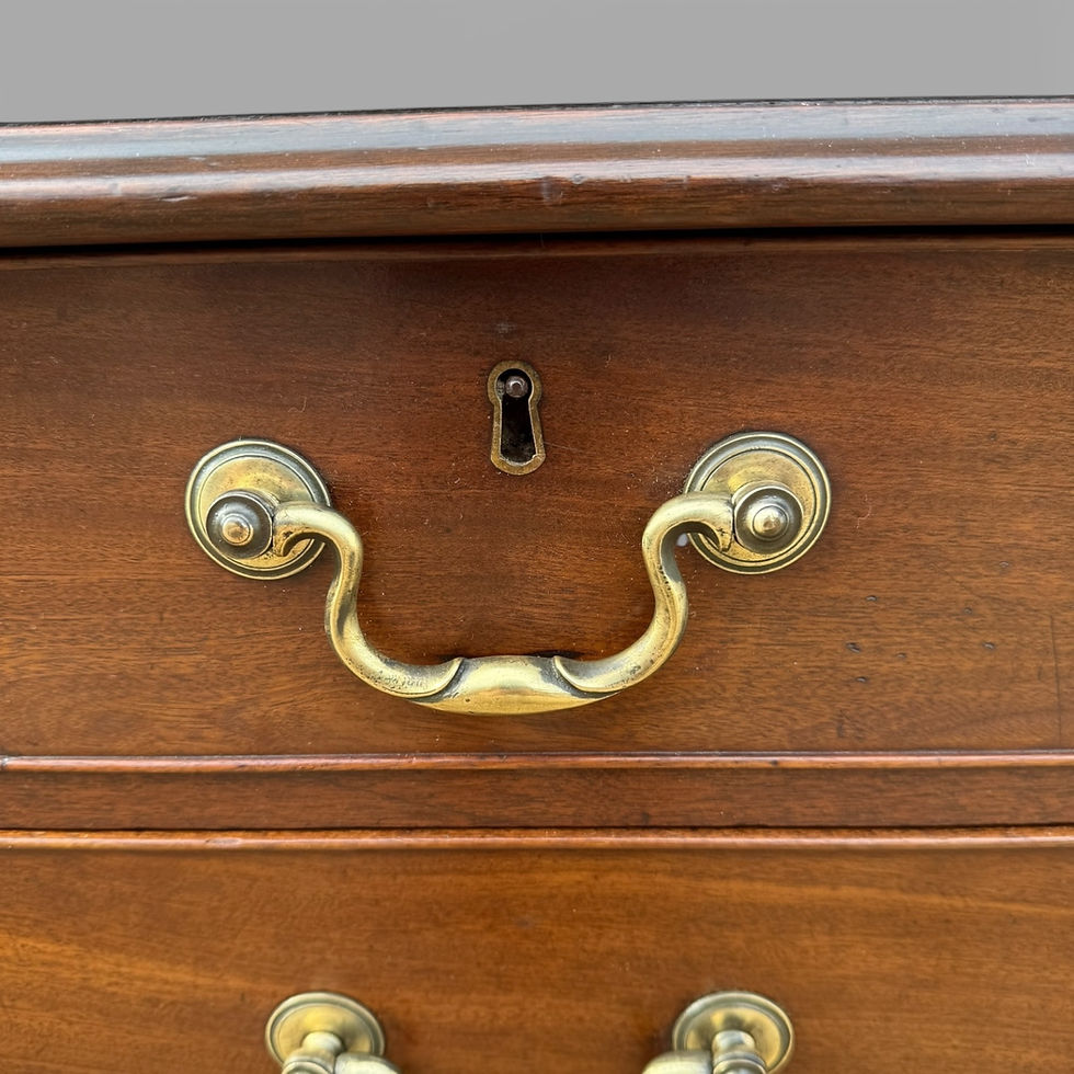 Thumbnail: Small Antique Georgian Cuban Mahogany & Walnut Crossbanded Chest of Drawers