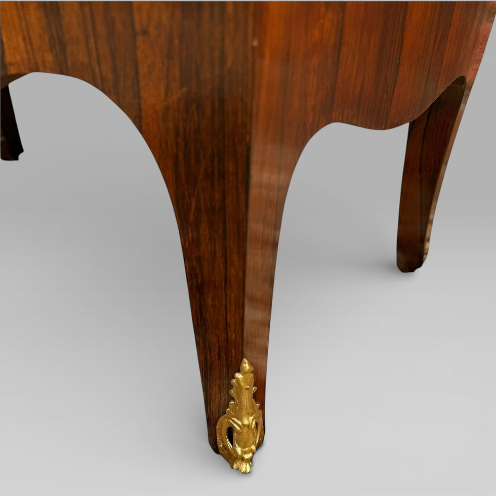 Thumbnail: Antique French Rosewood & Marble Brass Ormolu Side Cabinet with Book Shelves