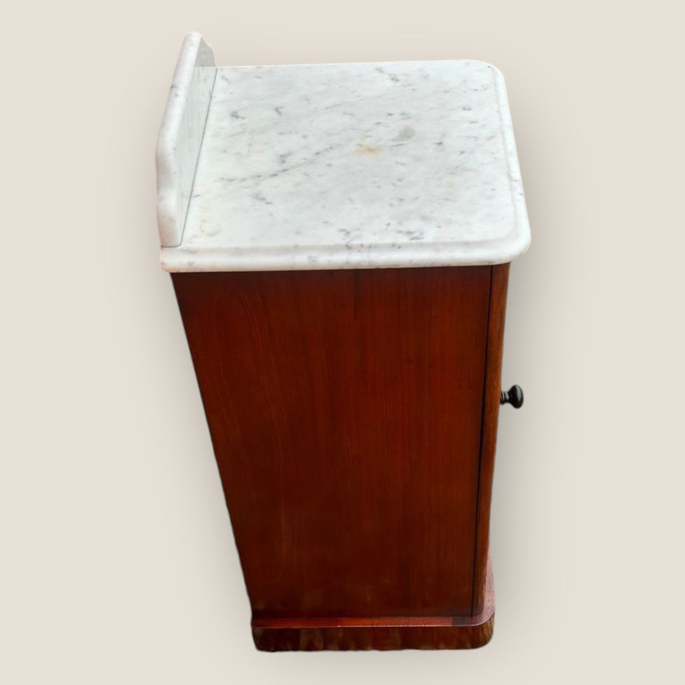 Thumbnail: Victorian Mahogany & Marble Bedside Cabinet