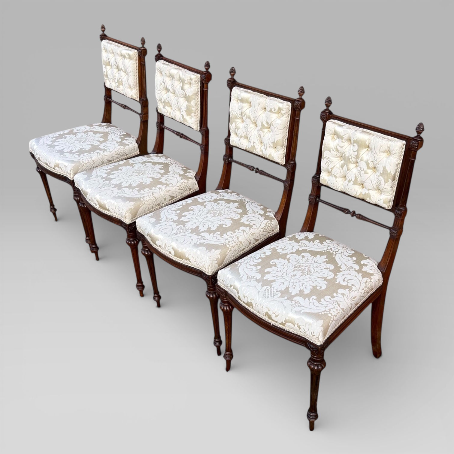 Set Of 4 Victorian Mahogany Dinning Chairs Stamped Turner & Son Liverpool