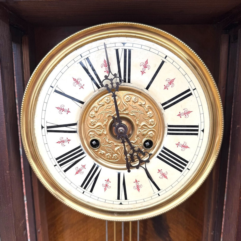 Thumbnail: Antique German Victorian Walnut Vienna Regulator Wall Clock | Brass Dial & Key