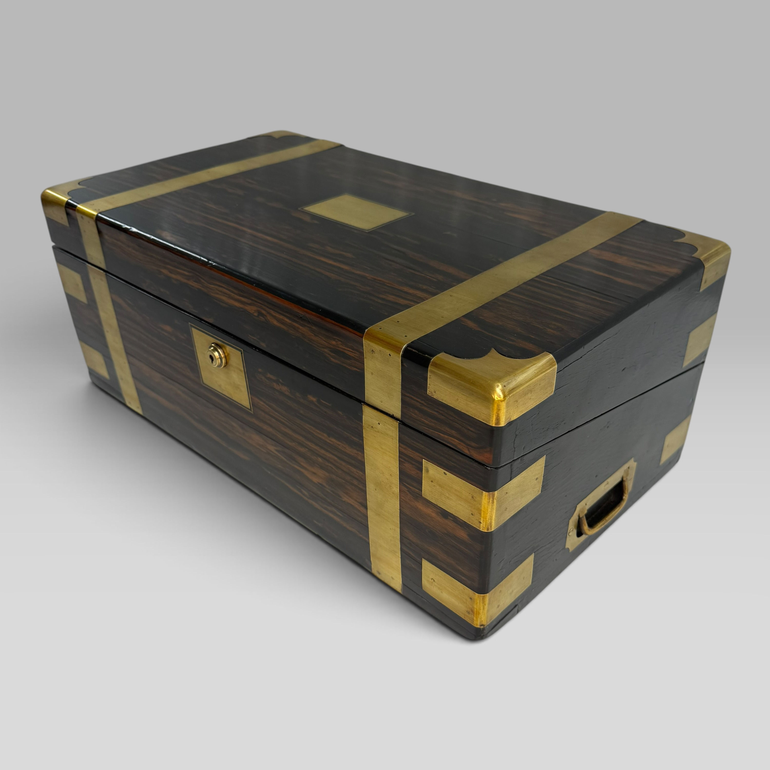 Early Victorian Coromandel & Brass Writing Slope Box
