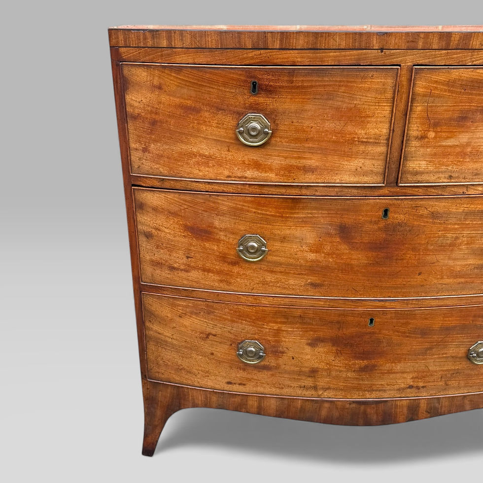 Thumbnail: Antique Georgian Mahogany & Ebony Inlaid Bowfront Chest of Drawers, circa 1820