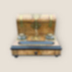 Victorian Walnut & Brass Inkwell Stand With Dome Topped Box Front View