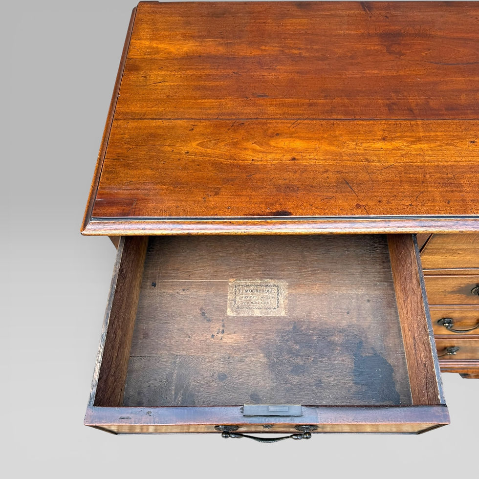 Thumbnail: Antique George III 1790 Mahogany & Brass Chest of 5 Drawers by J Moorcroft