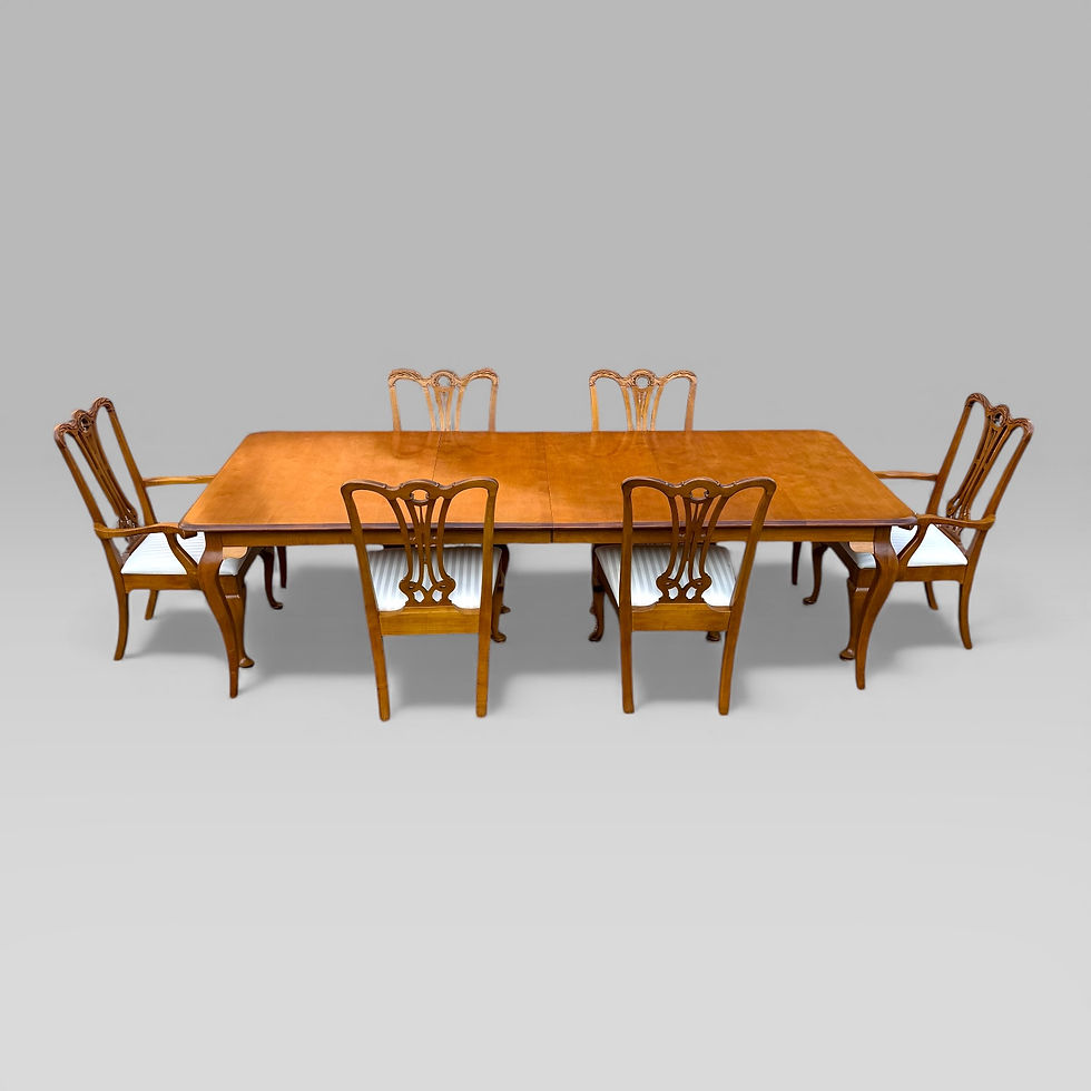 Thumbnail: Pennsylvania House Cherry Wood Queen Anne Dining Set with Extending Table