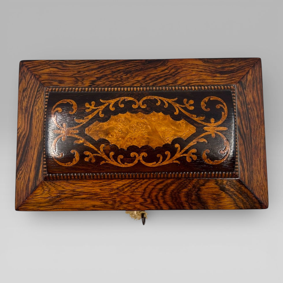 Thumbnail: Antique Regency Rosewood And Marquetry Tea Caddy
