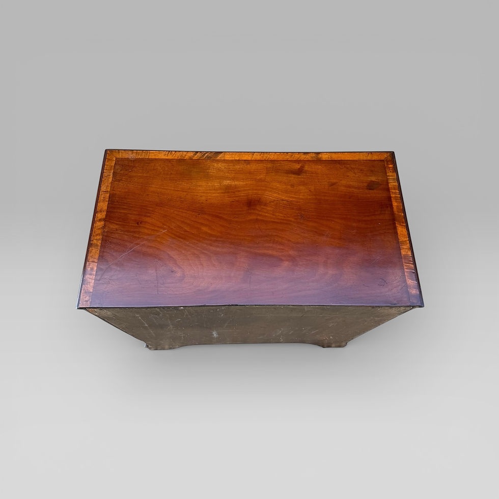Thumbnail: Small Antique Georgian Cuban Mahogany & Walnut Crossbanded Chest of Drawers