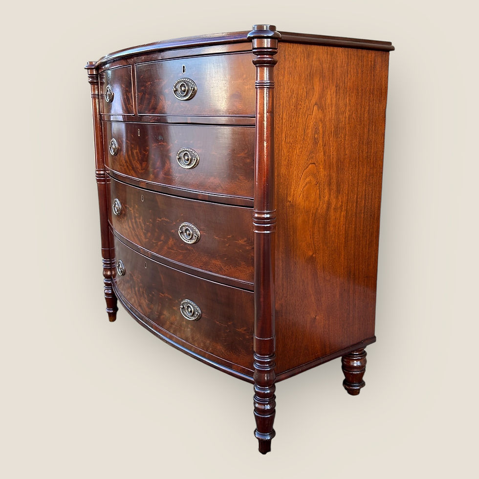 Thumbnail: Regency Flame Mahogany Bow Front Chest Of Drawers