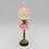 Thumbnail: Antique Victorian Cranberry Etched Glass Oil Lamp With Brass Column