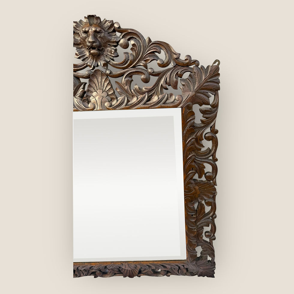 Thumbnail: Victorian Carved Oak Mantel Mirror