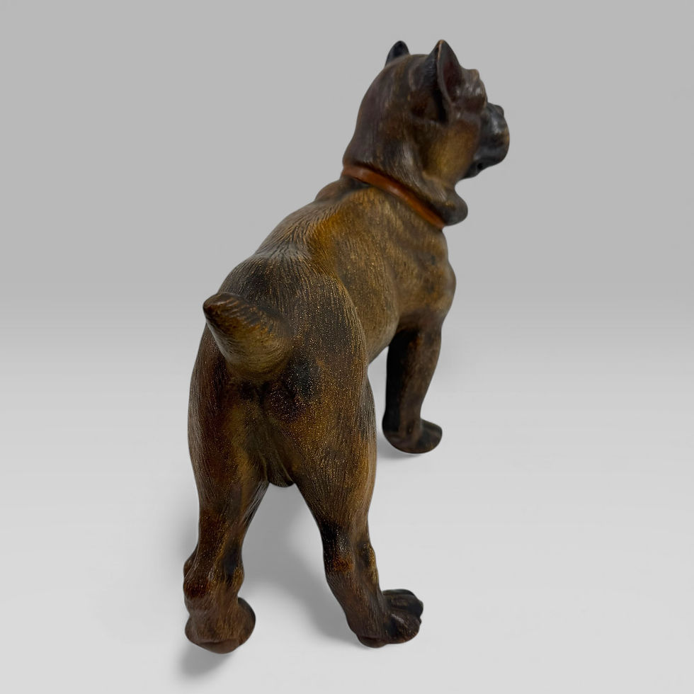 Thumbnail: Antique Austrian Terracotta Life-Size Pug Puppy Dog Sculpture