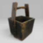 Large Antique Chinese Elm Harvest Basket with Handle