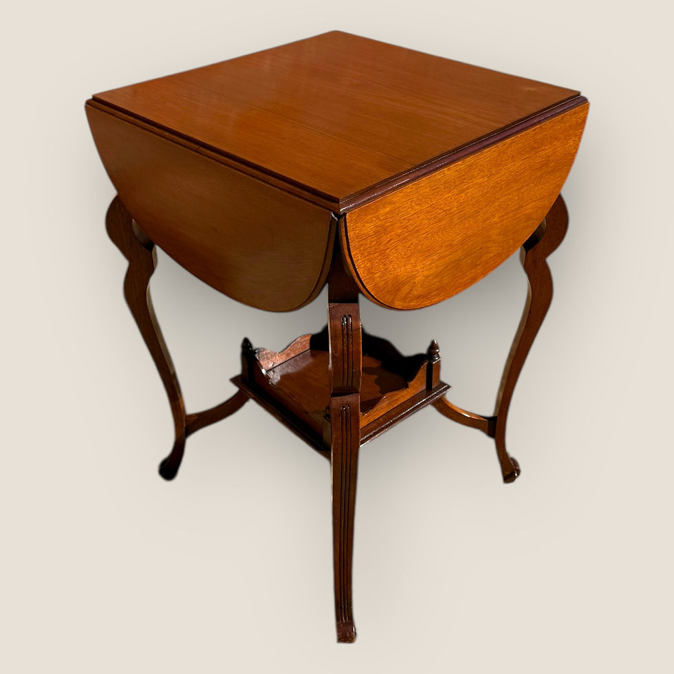 Thumbnail: Antique Edwardian Walnut Drop-Leaf Occasional Table