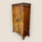 Queen Anne Style Walnut Veneered Double Door Wardrobe Right Side View