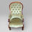 Thumbnail: Antique Victorian Green Button Back Mahogany Armchair With Turned Legs