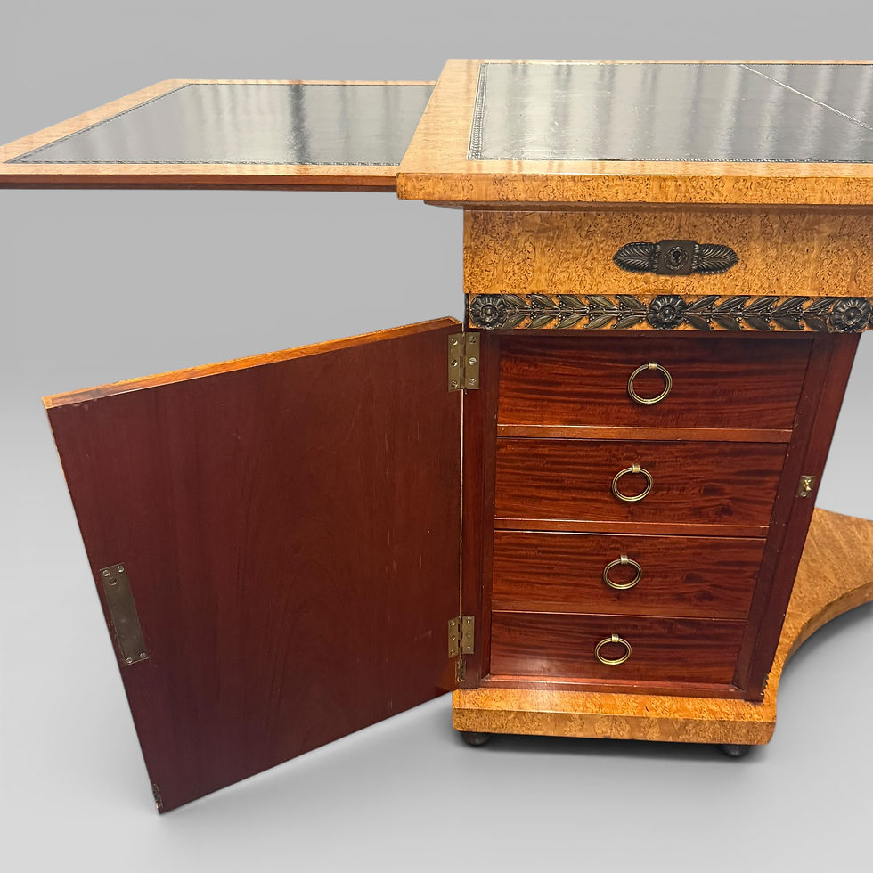 Thumbnail: French Neoclassical Office Set by Mercier Frères – Desk, Cabinet & Chair