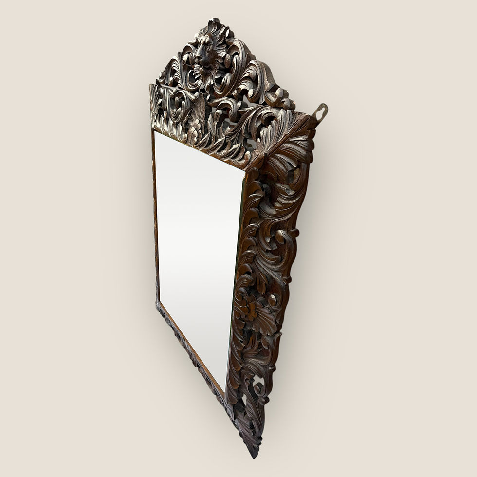 Thumbnail: Victorian Carved Oak Mantel Mirror