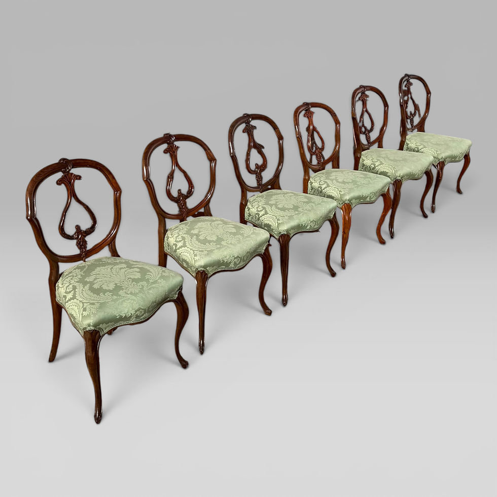 Antique Victorian Mahogany Balloon Back Dining Chairs