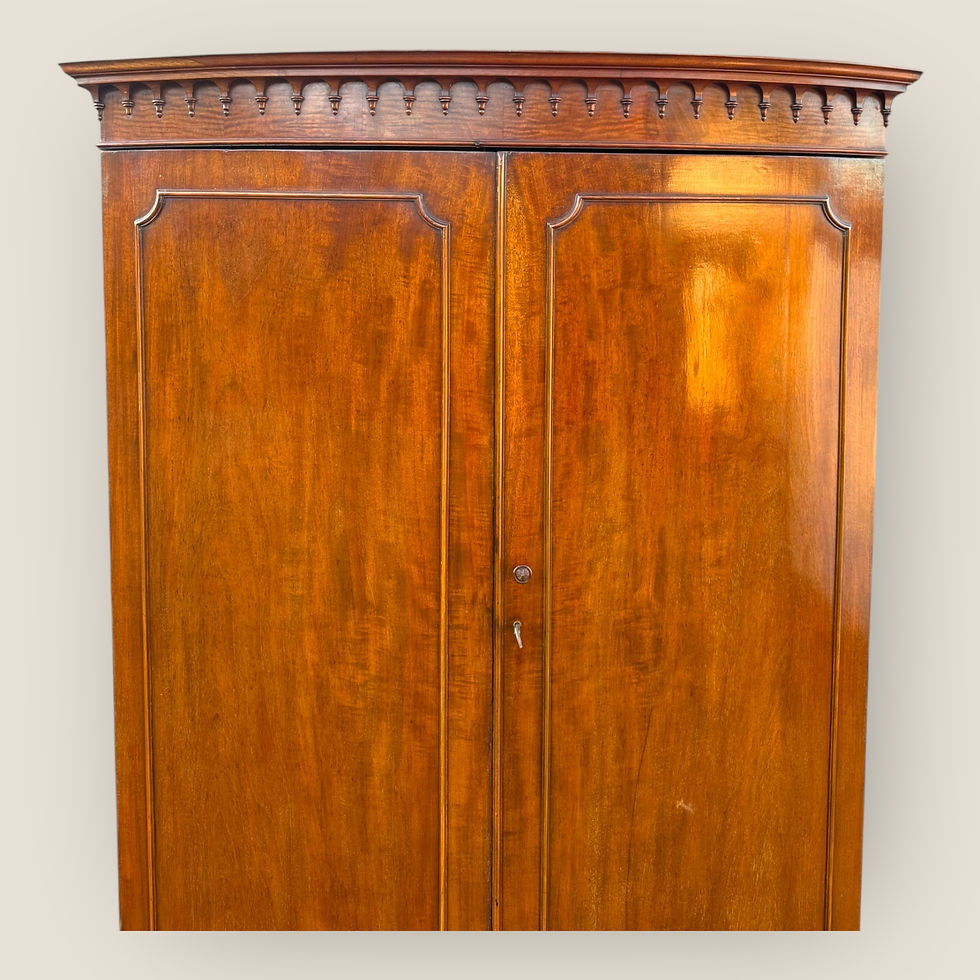 Thumbnail: Victorian Mahogany Bow Front Wardrobe
