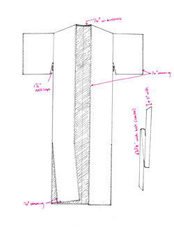 Straight Long Cardigan Front sketch