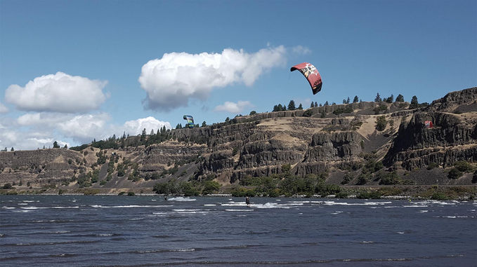 kiteboarder on the water