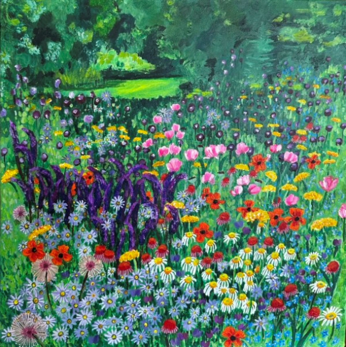 The Cutting Garden (24"x24" acrylic on canvas)