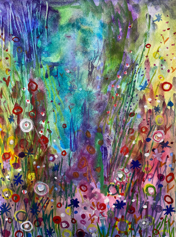 Fantasy Garden (9"x12" watercolor)