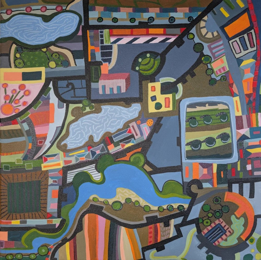 Going on a Trip (16"x16" acrylic on canvas)