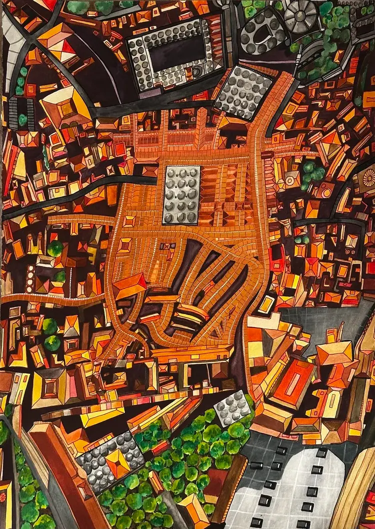 The Grand Bazaar, Istanbul (22"x30" watercolor on paper)