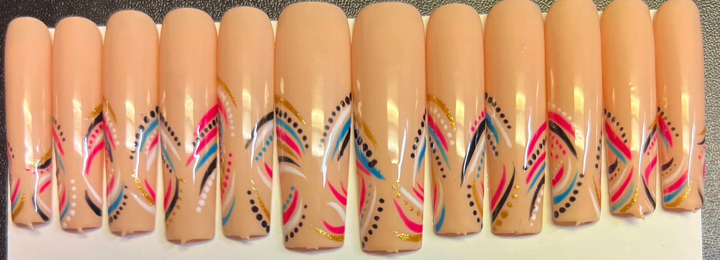 Colorful lines just hand press ons(medium pictured)