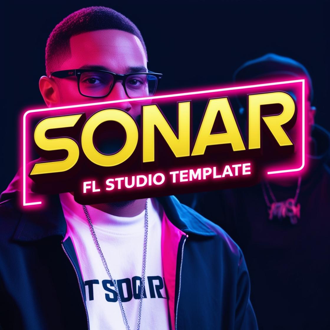 Mor, Beyaz Tonlarda Fotoğraflı Modern Neon Albüm Şarkı Kapağı.jpg