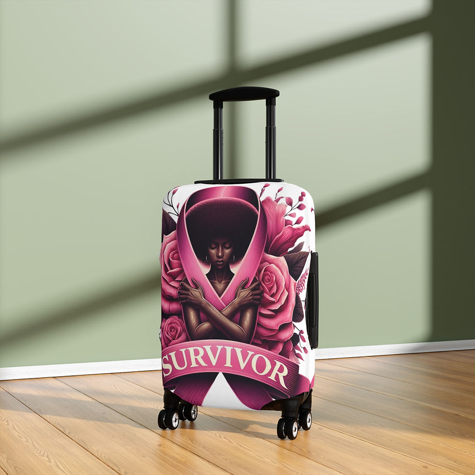 Thumbnail: Survivor Luggage Cover - Empowering Travel Accessory with Pink Ribbon Design