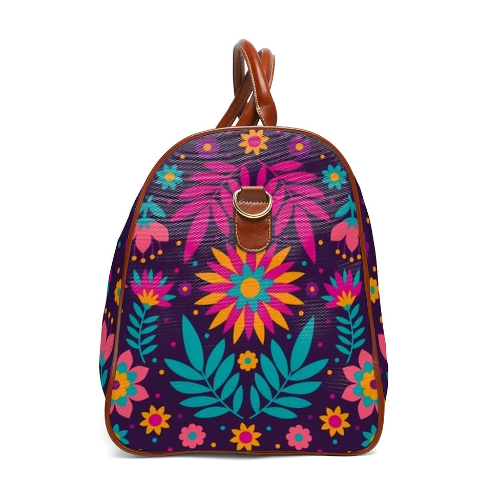 Thumbnail: Purple Flower Waterproof Travel Bag