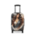 Thumbnail: Gray & White Blossoms Luggage Cover