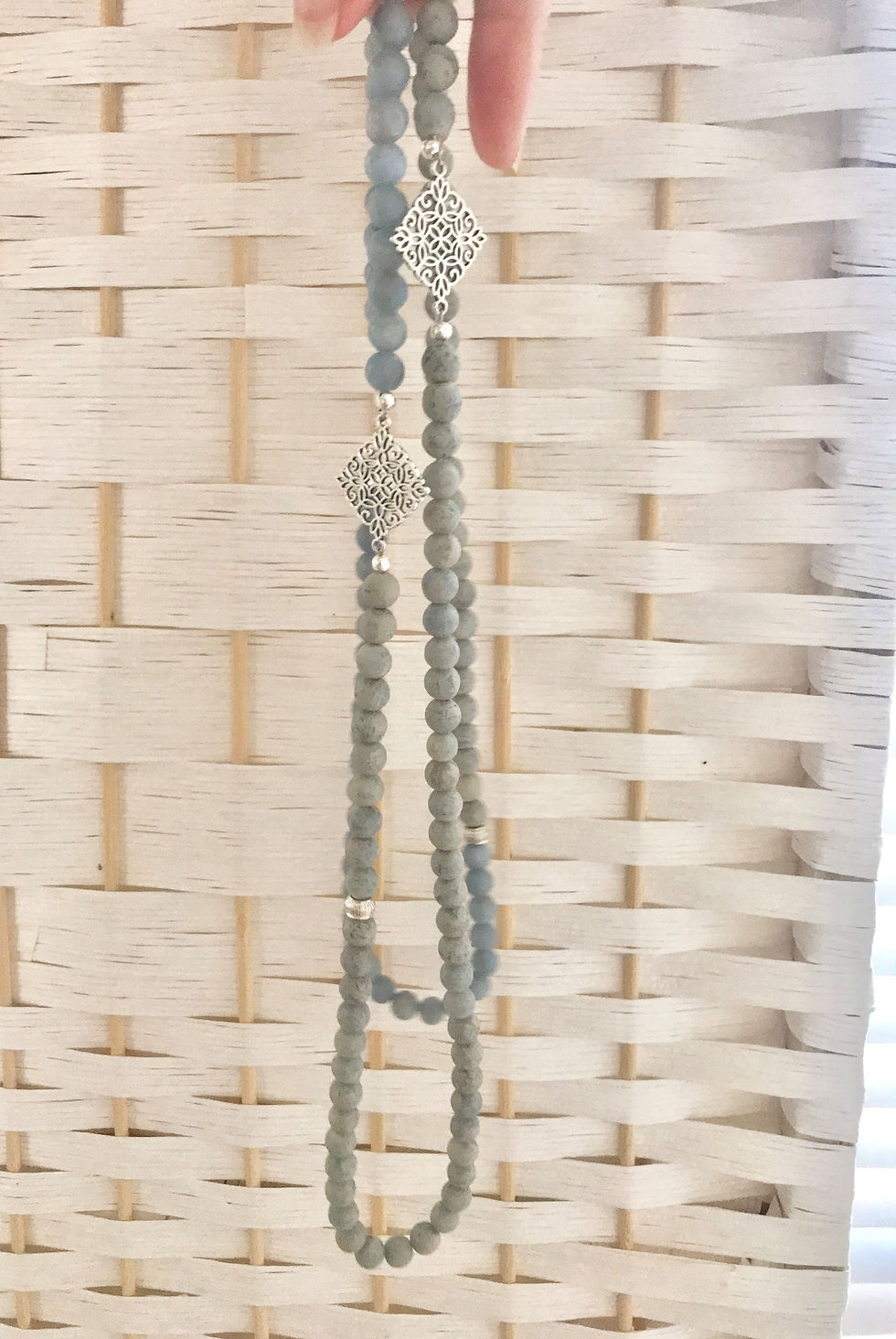 Thumbnail: Angelite Flower Necklace