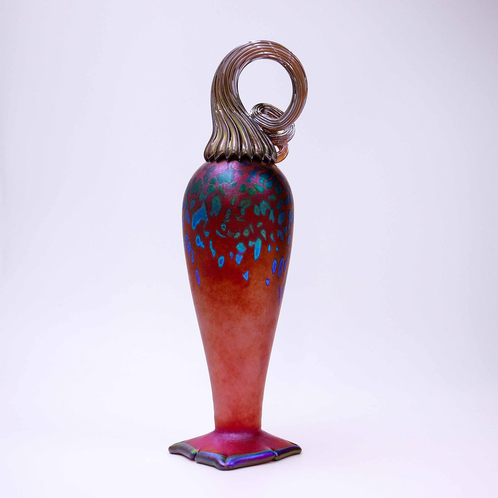 Thumbnail: Rich Gold Ruby Gleam Gradient Glass Hummingbird Feeder