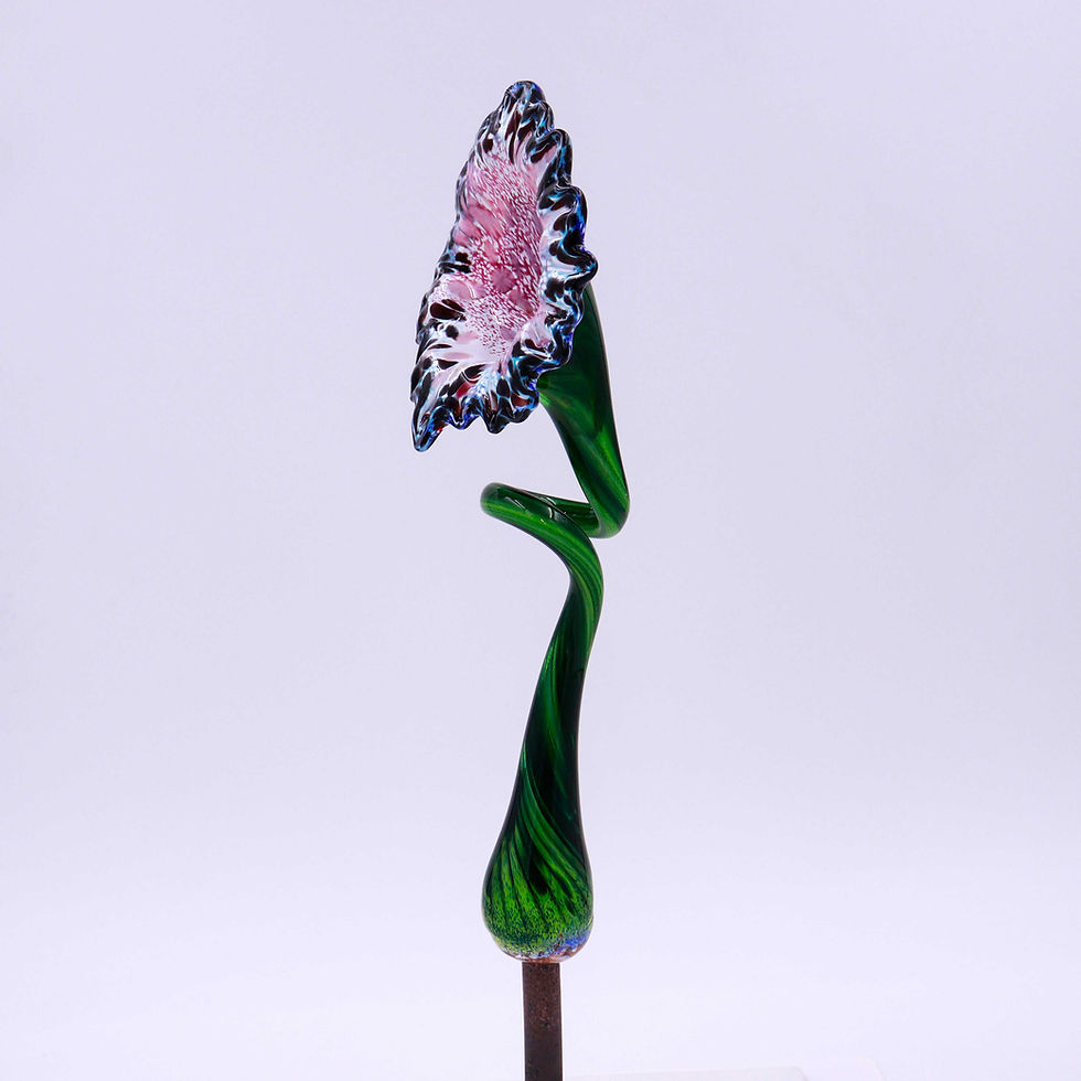 Thumbnail: Fairy Floss Flower Glass Garden Art