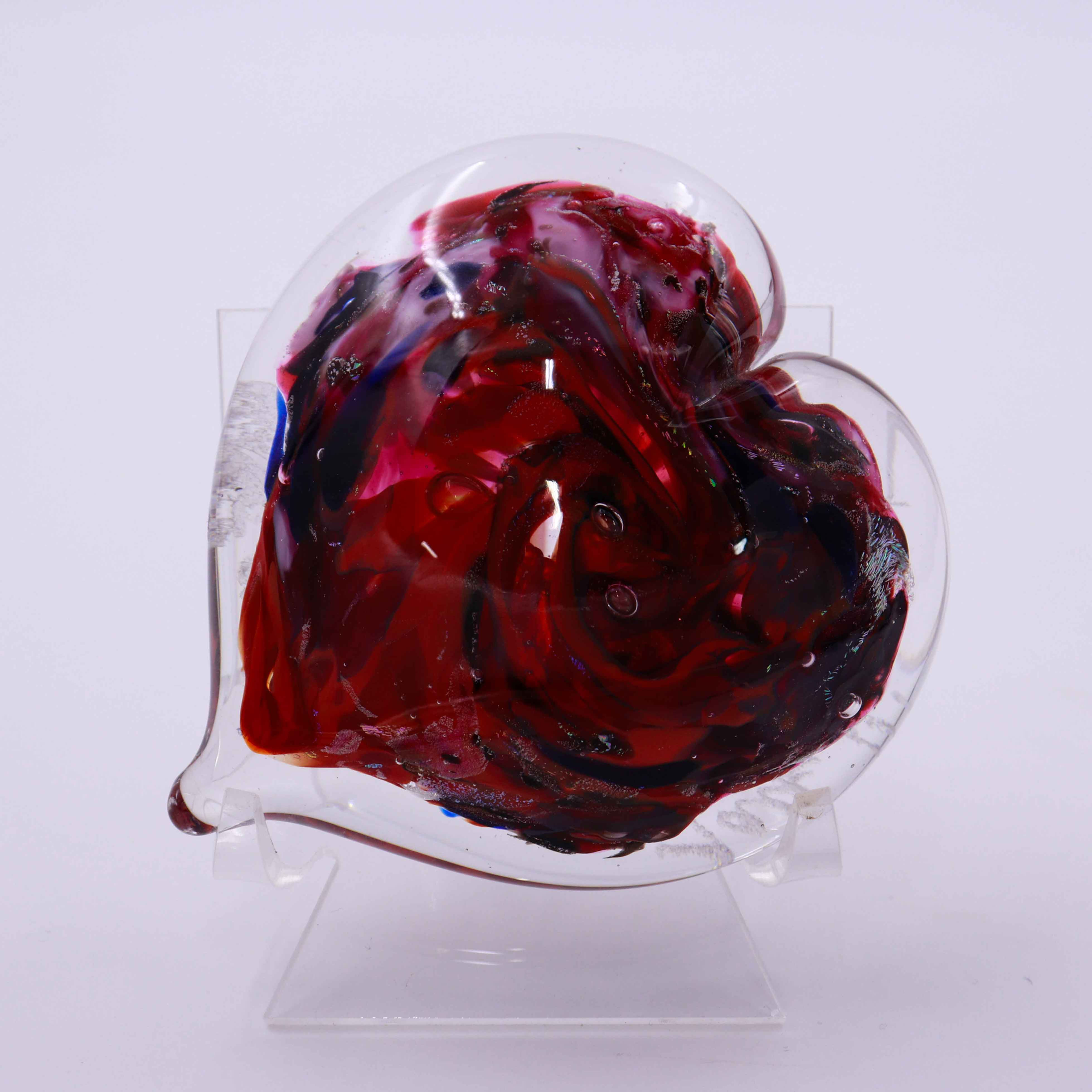 Dichroic Bouquet Ruffle Glass Heart