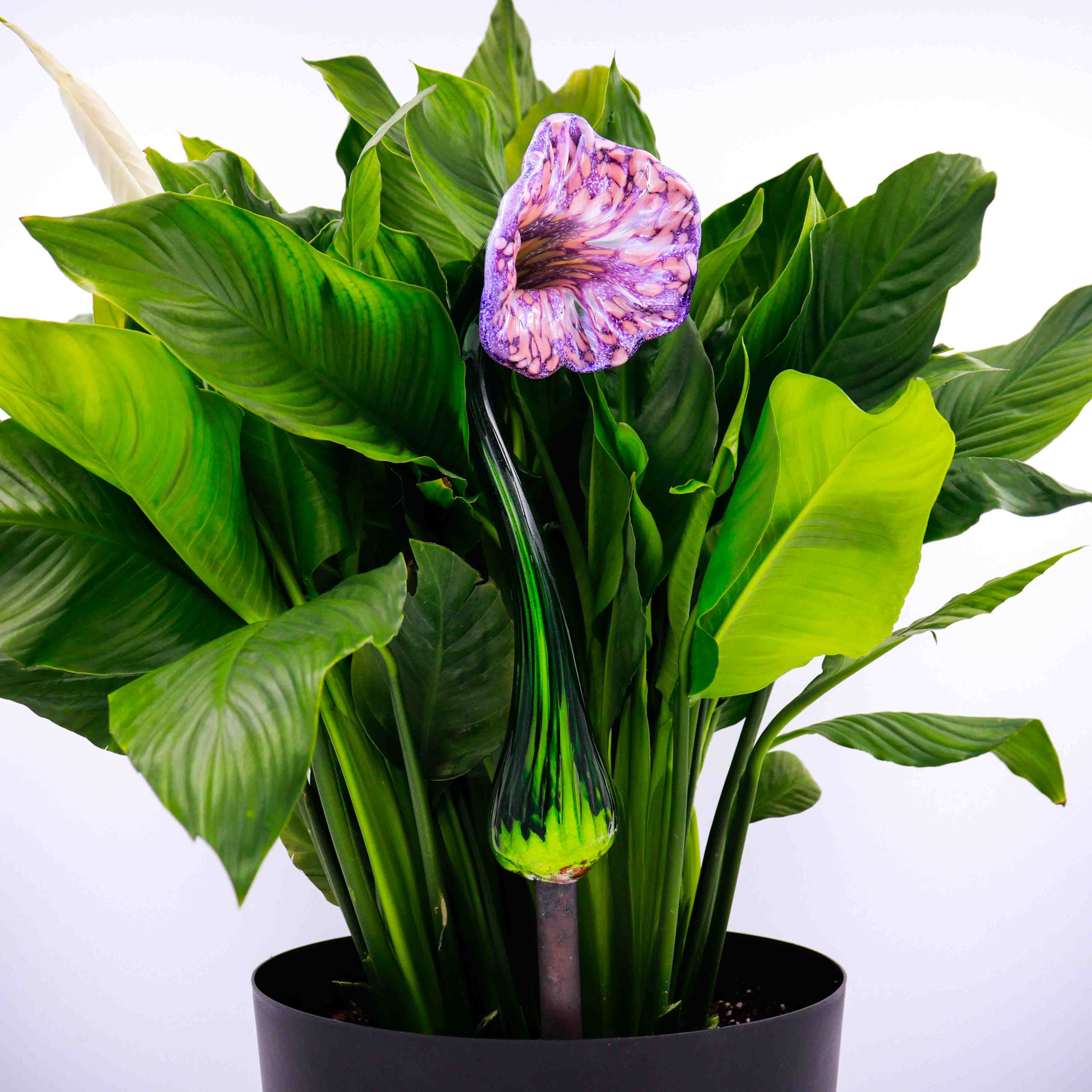 Spotted Lilac Flower Glass Garden Art